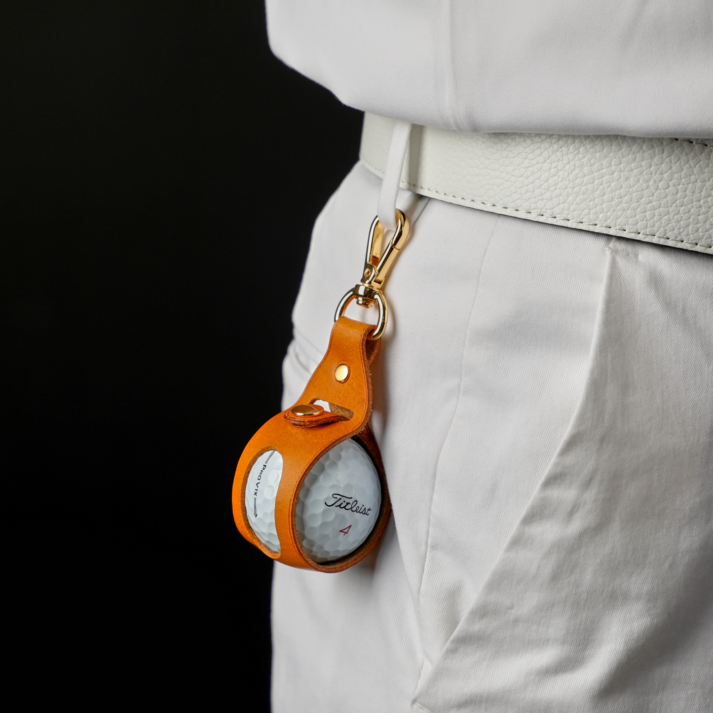 LEATHER SINGLE BALL POUCH - Carendy