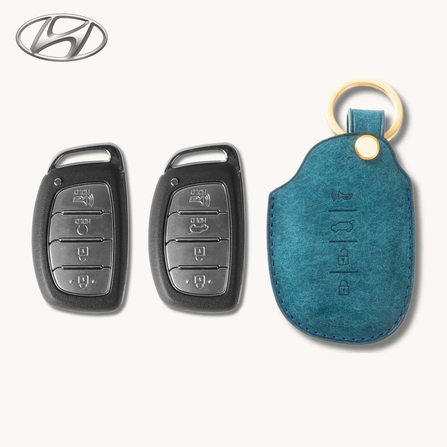 HYUNDAI CARKEY LEATHER CASE (HD3) - Carendy
