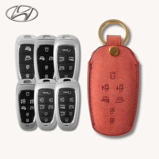 HYUNDAI CARKEY LEATHER CASE (HD4_4,5,6,7,8 Button) - Carendy